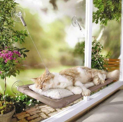 Heglow Cat Bed, Cat Window Perch Window Seat Suction Cups Space Saving Cat