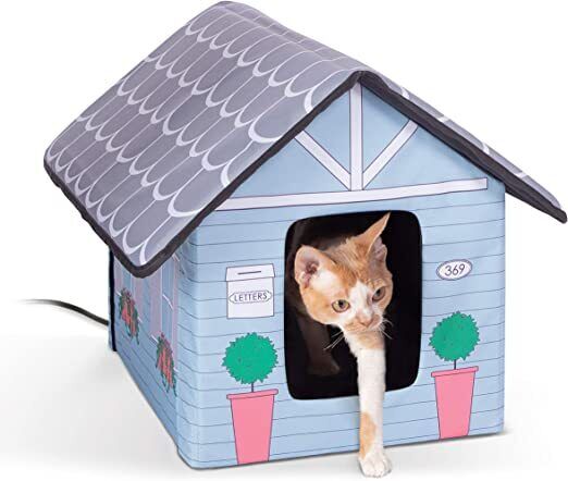 Original Outdoor Heated Kitty House Cat Shelter 19 X 22 X 17 Inches (Heated)