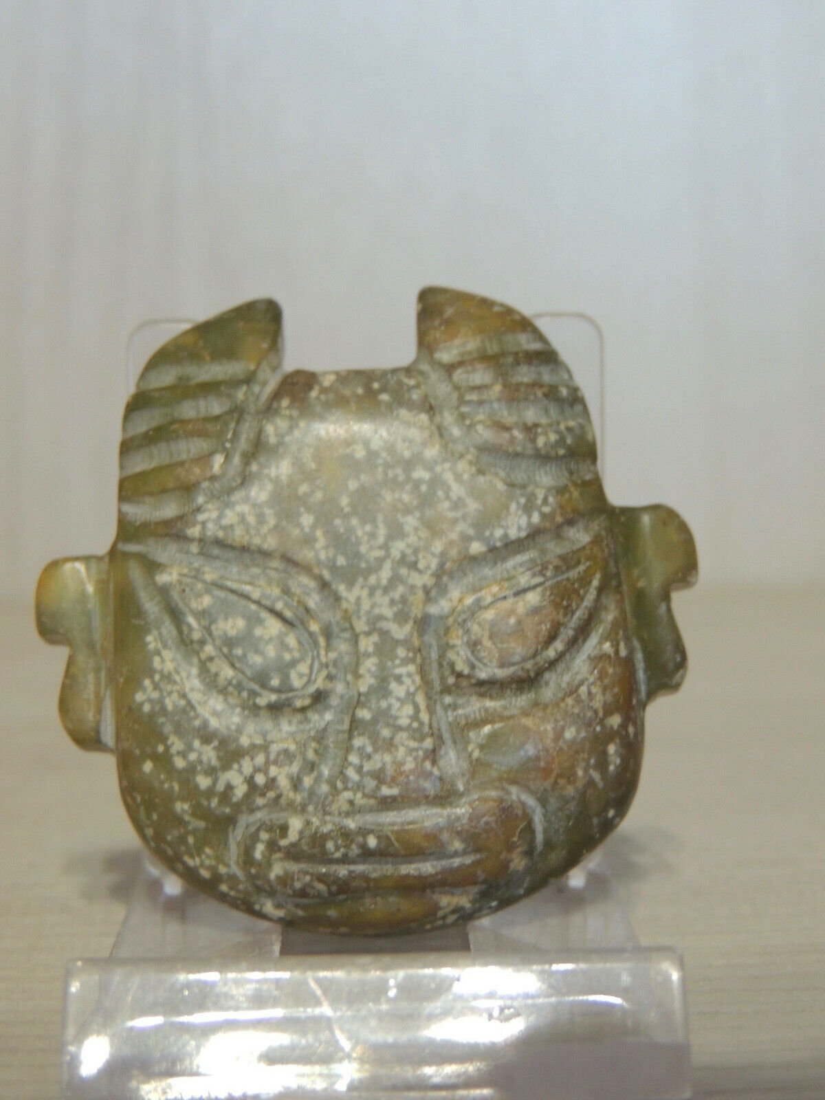 Antique Mongolian Carved Stone figure statuette,idol,god,alien,monster,amulet
