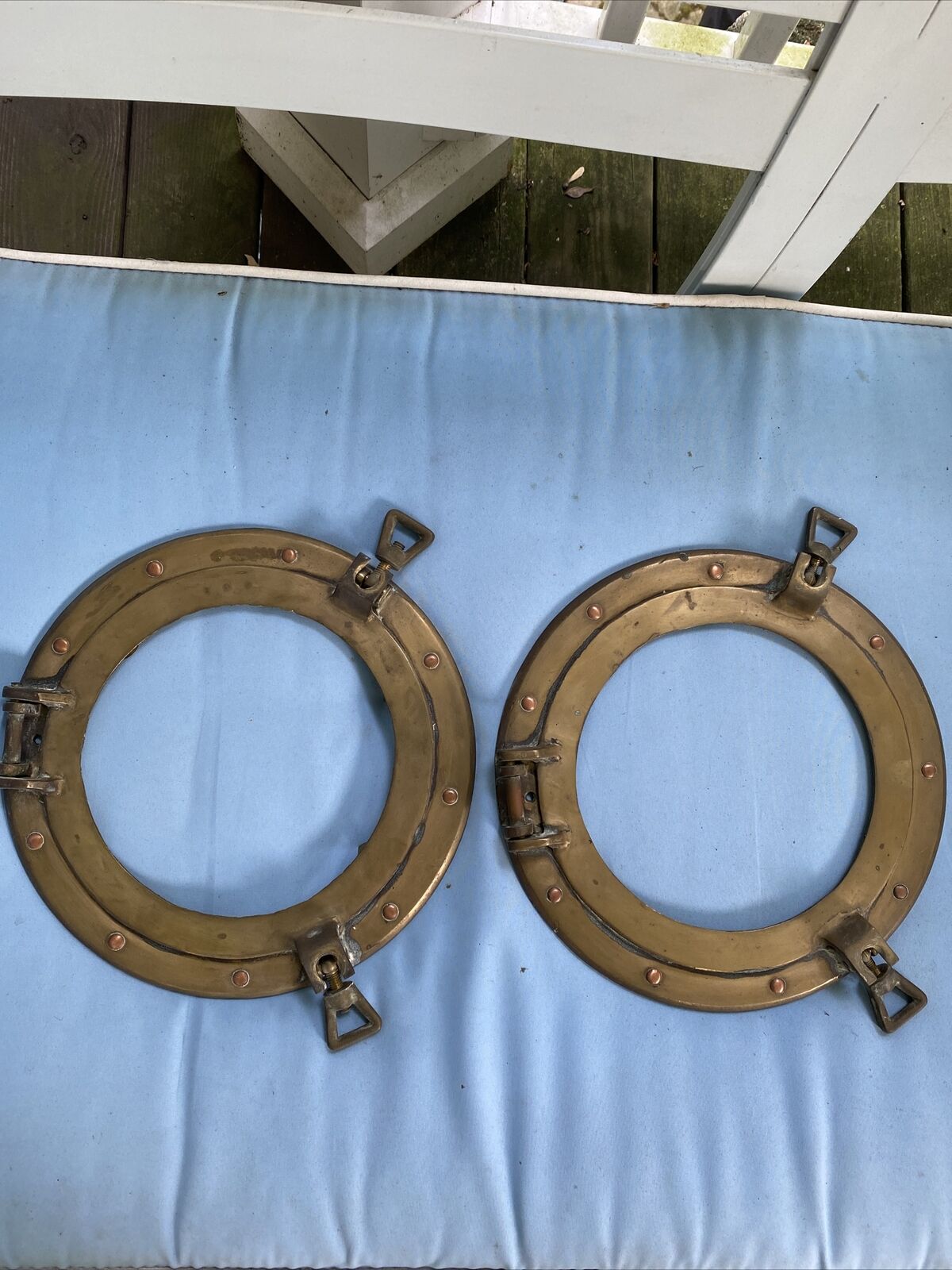 Brass Ship’s Portholes 2. With Removable Mirrors Cool! Free Shipping To Conus