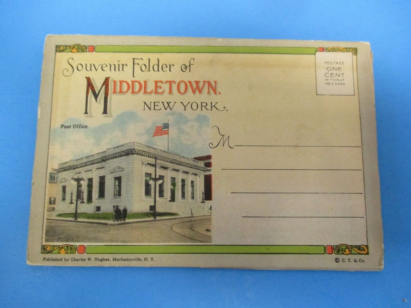 Vintage Souvenir Postcard Folder Middletown, New York S572